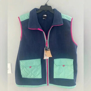 NEW The North Face Men's The Royal Arch Fleece Vest Blue / Green XL MSRP  $149